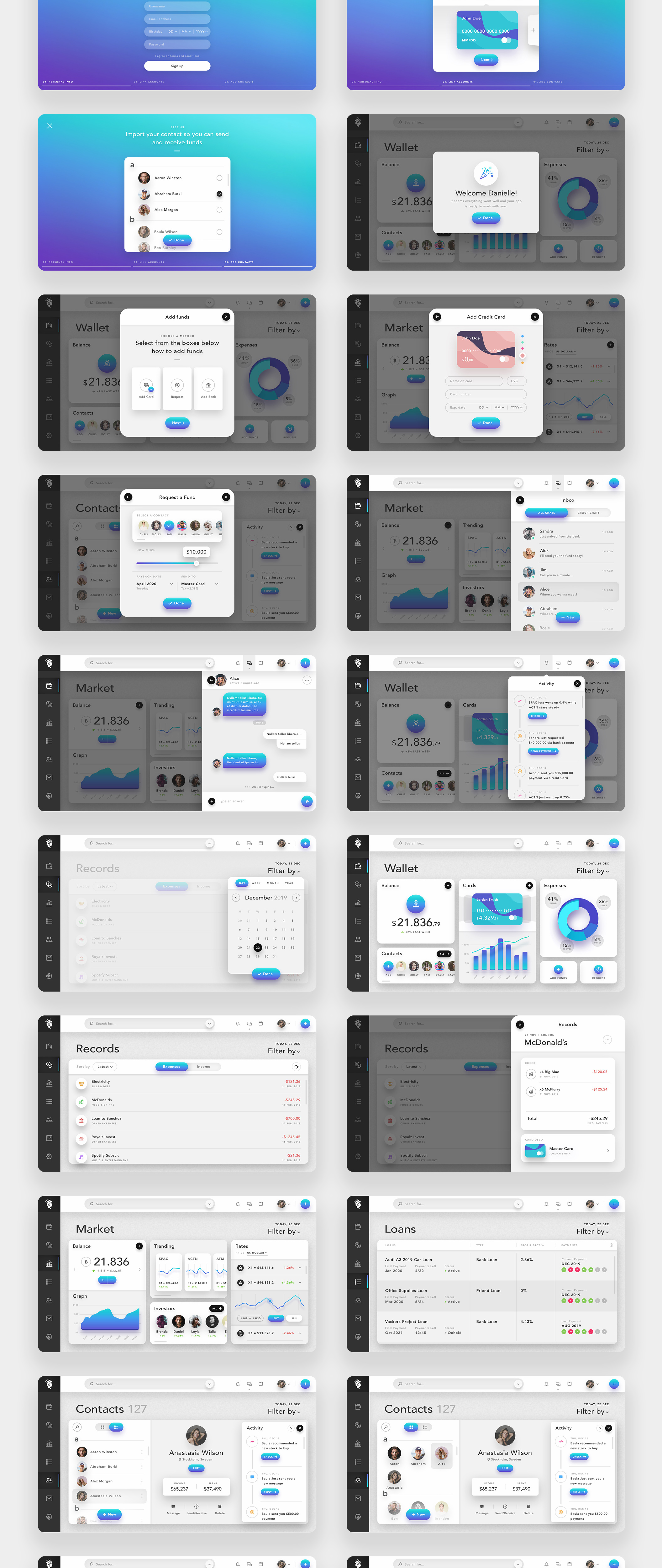 素材库下午茶:Web钱包和加密货币仪表板应用UI套件插图(2)