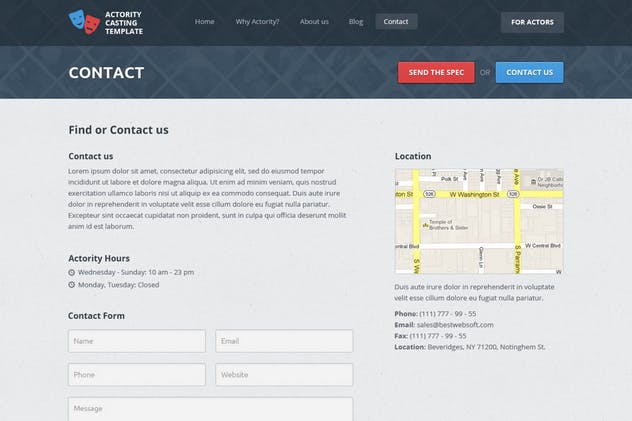 多用途企业官网网站设计PSD模板 Actority – PSD Template for Casting Agencies插图(6)