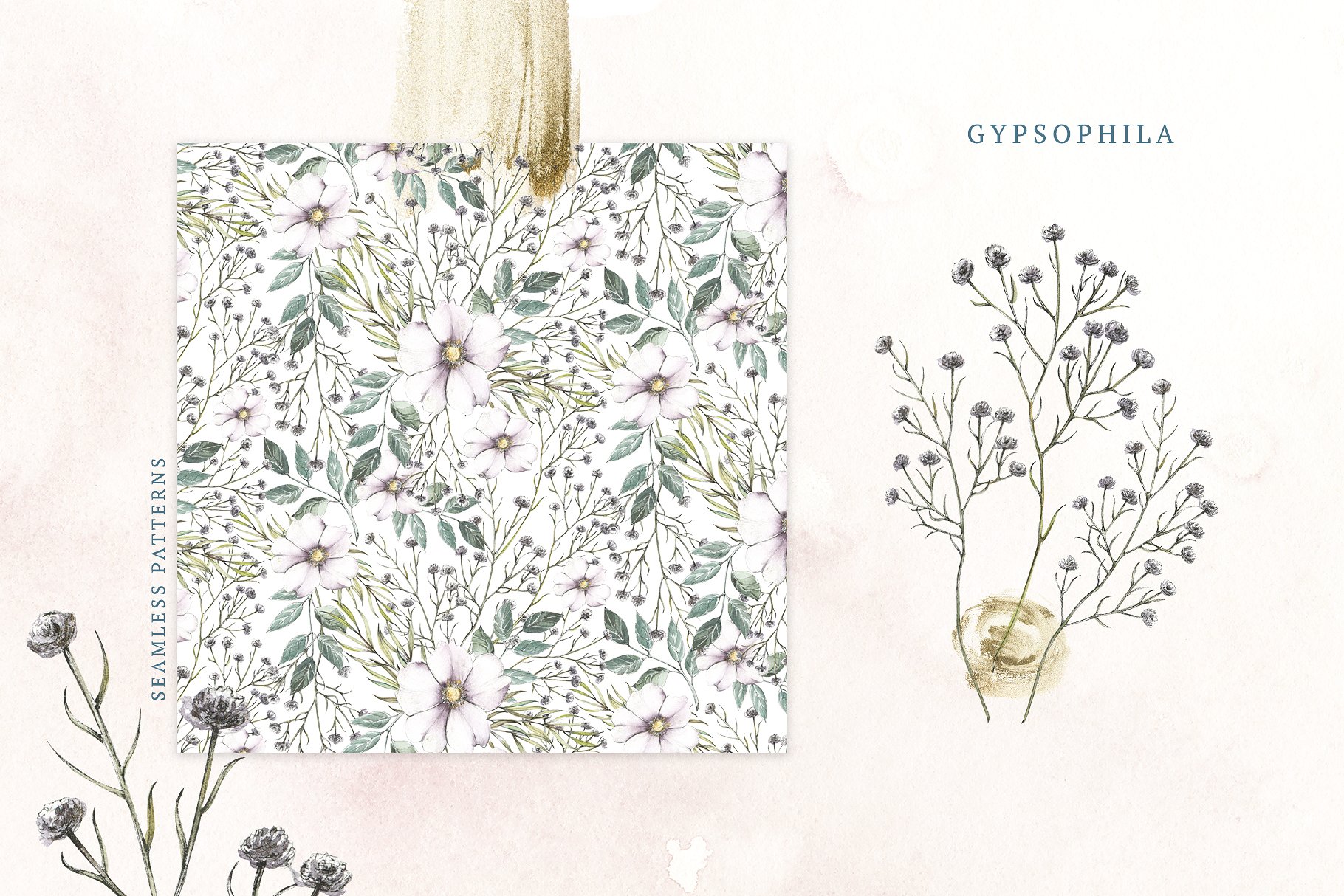 极力推荐：花卉图案纹理集合 Floral Patterns Bundle Vol.2 [3.45GB, 超过120款图案]插图(21)