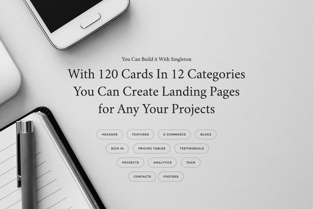 完美,新鲜和时尚的着陆页UI工具包 Singleton UI Pack插图(1)