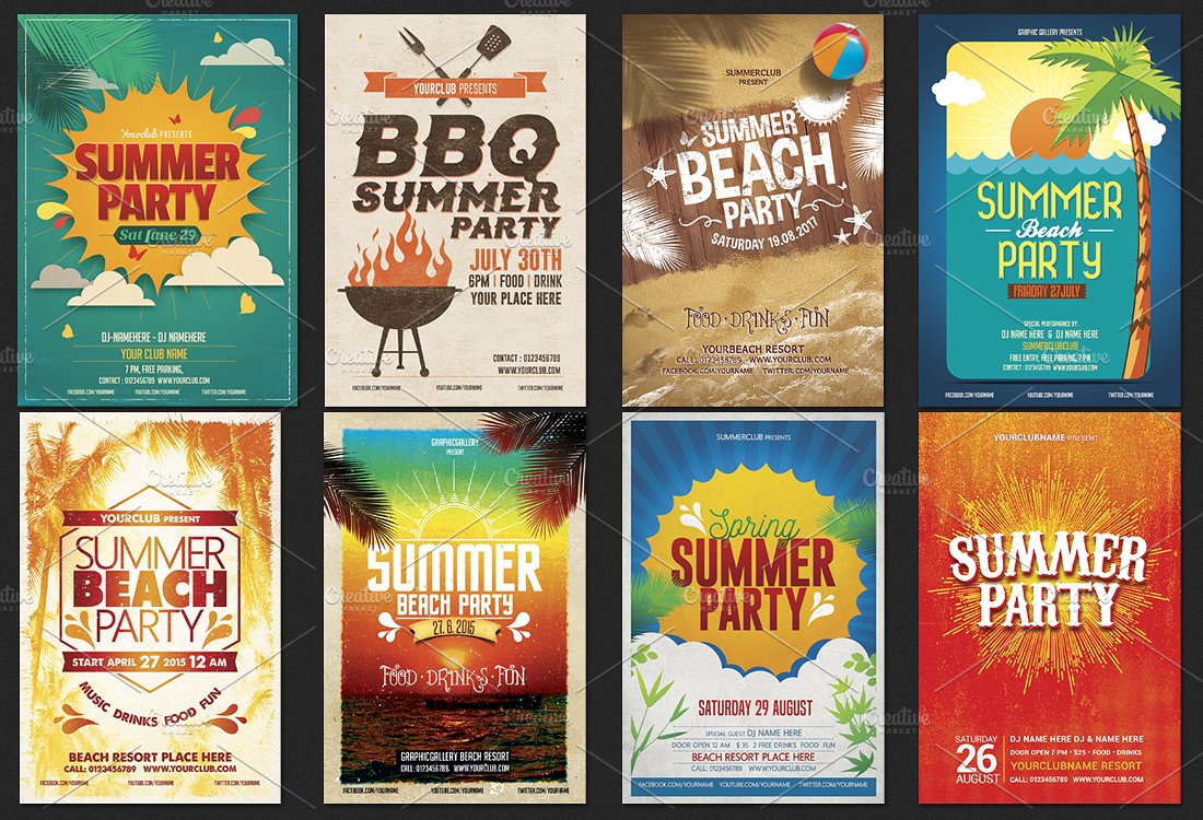 17款春夏必备的海滩类型主题创意海报&专题模版下载[PSD]插图(1)