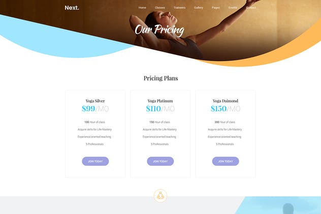 瑜伽俱乐部保健＆美容网站设计PSD模板 Yoga Club – Health Care & Beauty Center Template插图(4)