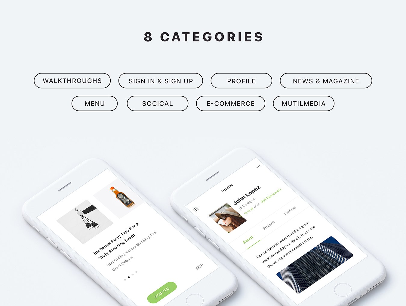 简约大方 APP UI 套件 Zade Mobile App UI KIT [for Adobe XD & Sketch]插图
