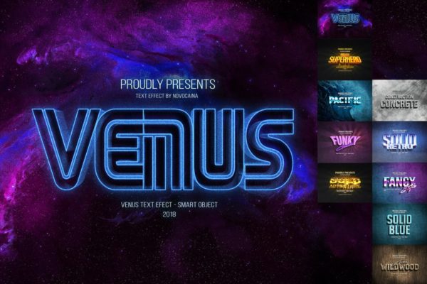 10款炫酷发光字体效果PSD分层模板 Text Effects Bundle – 10 PSD