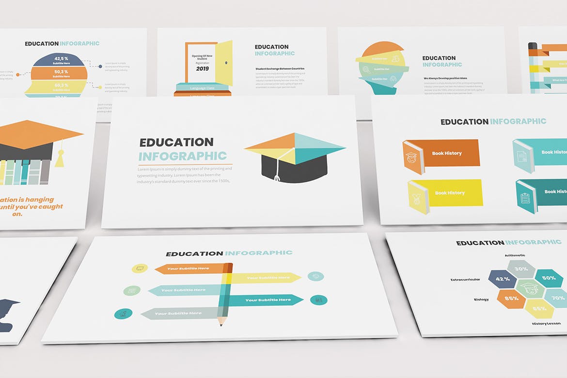 教育主题信息图表风格素材库精选PPT模板 Education Infographic Powerpoint Template插图(8)