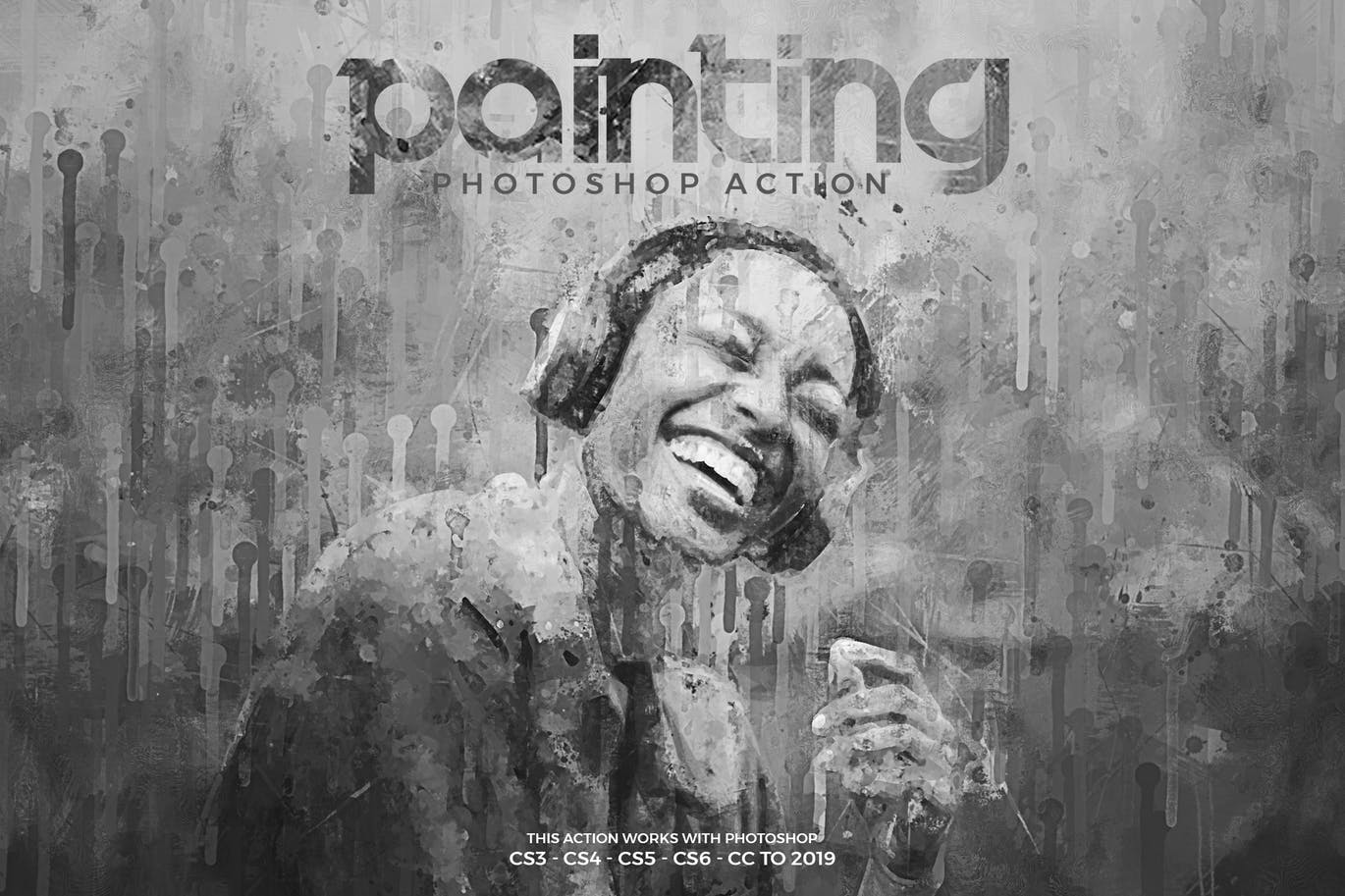 抽象颜料油画效果一键生成PS动作 Painting Photoshop Action插图