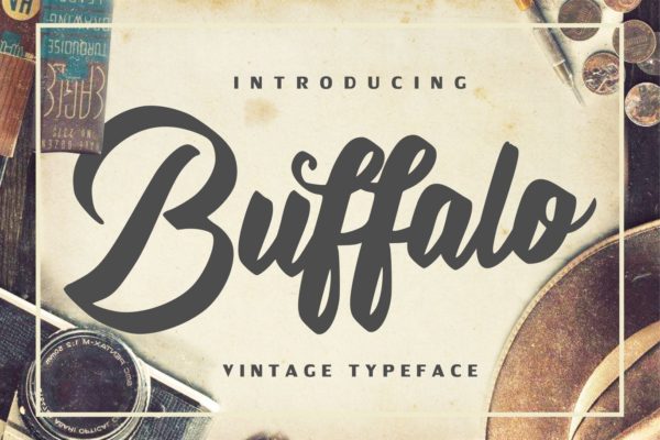 复古设计英文书法字体下载 Buffalo – Vintage Typeface