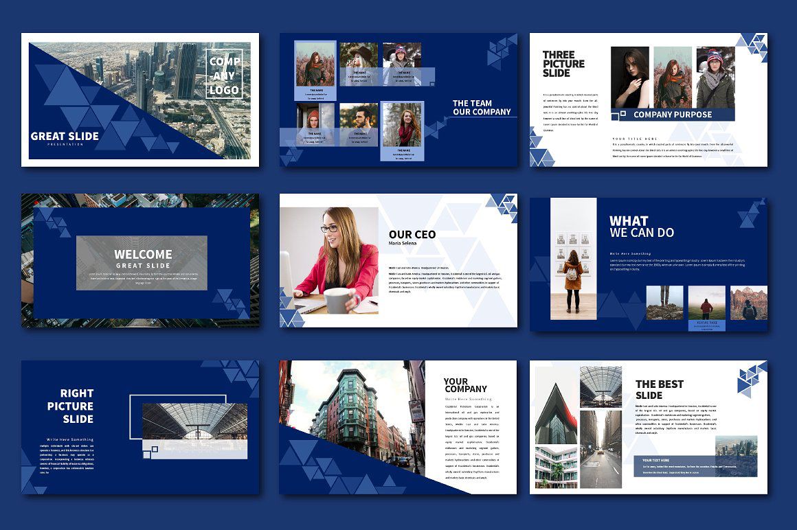 超现代蓝色系列的幻灯片模板下载[ppt,pptx]插图(6)