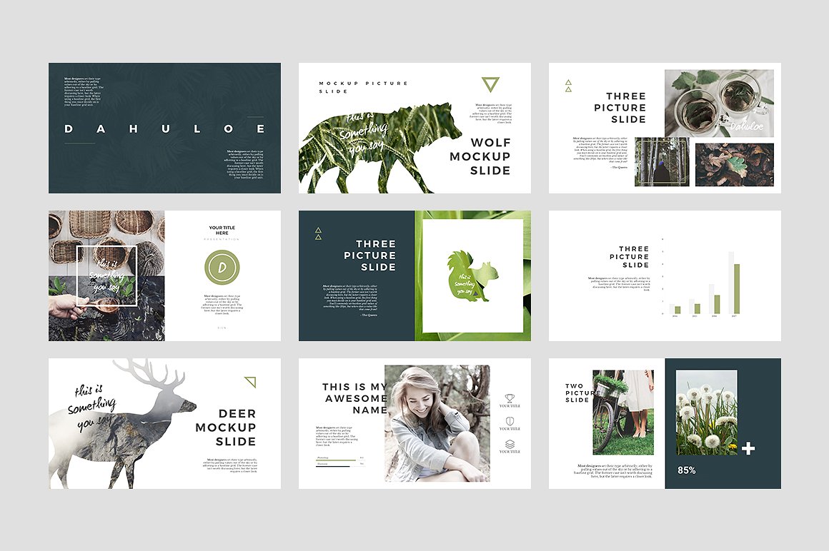 素材库下午茶：绿色环保主题的PPT模版下载[PPTX]插图(2)