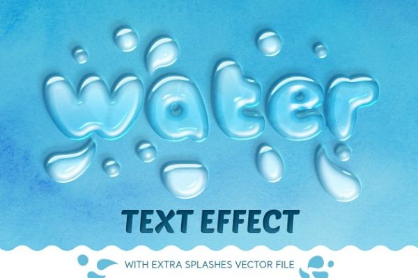 逼真水滴水纹效果PS字体样式 WATER TEXT EFFECT