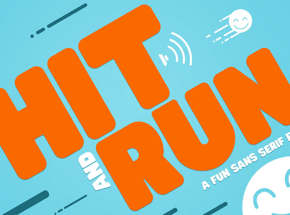 可爱风格英文无衬线字体素材库精选 Hit and Run Fun Sans Serif Font
