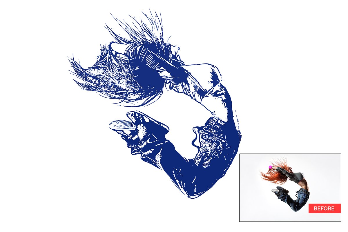 现代建筑/人物肖像邮票艺术ps动作下载 Stamp Art Photoshop Action插图(11)