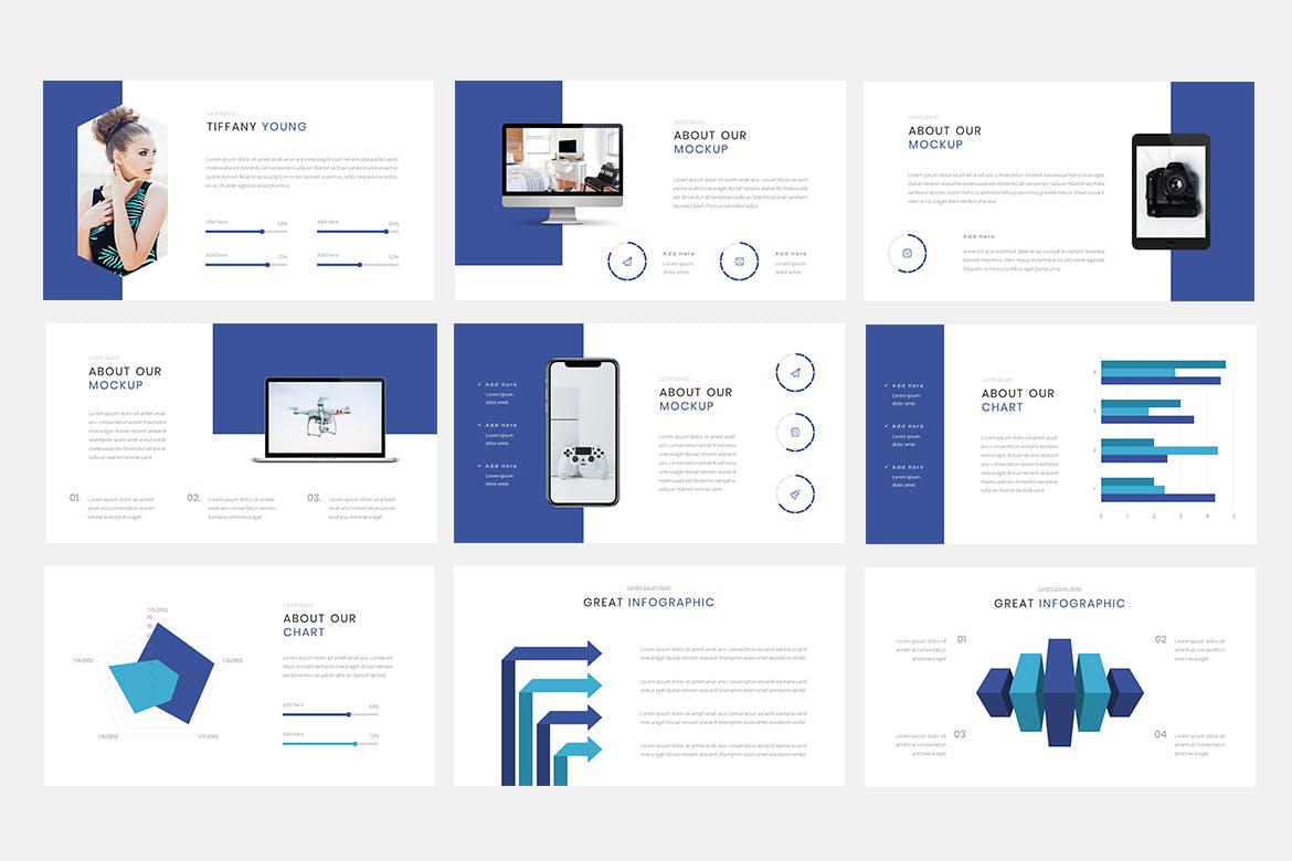 科技蓝配色风格企业推介素材库精选Keynote模板模板 React – Technology Keynote Presentation Template插图(3)