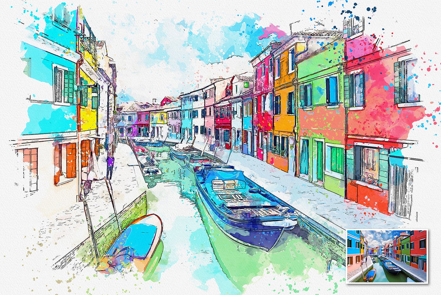 城市速写艺术效果PS动作 Urban Sketch Photoshop Action插图(1)