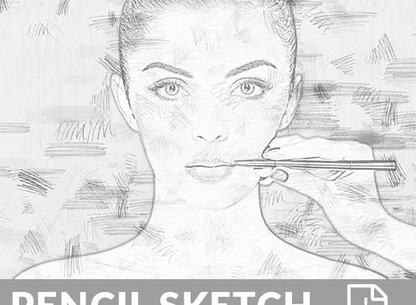 个性铅笔素描效果Photoshop动作 Pencil Sketch Photoshop Action