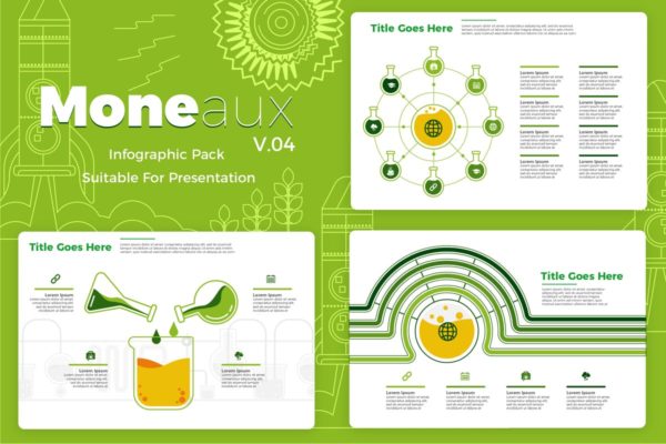 化工企业适用化学仪器信息图表矢量素材模板v4 Moneaux v4 – Infographic