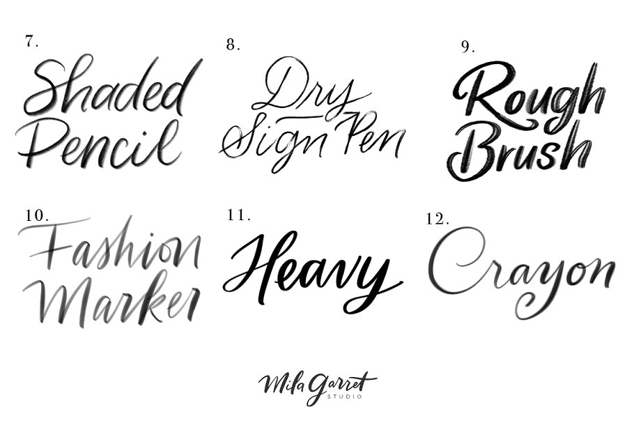 12款手写字体笔刷 [for Procreate] Procreate Brushes Lettering Variety插图(3)