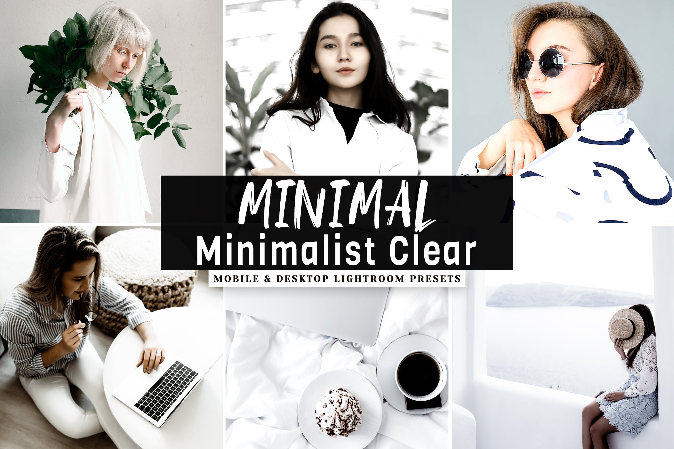 性冷淡风人像摄影后期处理LR调色预设 MINIMAL Minimalist Clear Lightroom Presets插图