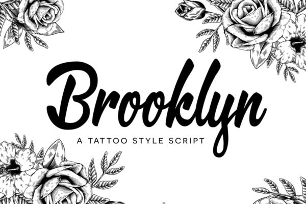 粗线条画笔手写英文字体 Brooklyn Script