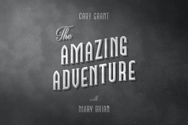 老电影3D立体字体特效PS图层样式 Old Movie Titles Collection插图(2)