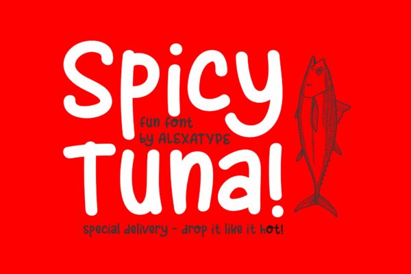 可爱风格英文儿童字体素材库精选下载 Spicy Tuna – Fun Children Font