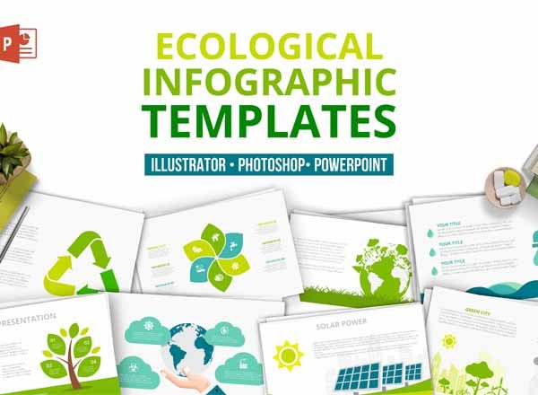 一组PPT图表类生态信息矢量素材下载[PPTX, AI, EPS, PSD, PNG, JPEG]