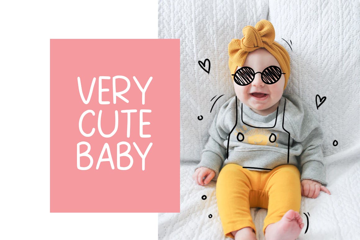 儿童主题设计英文可爱笔画无衬线字体下载 Le Petit Font插图(5)