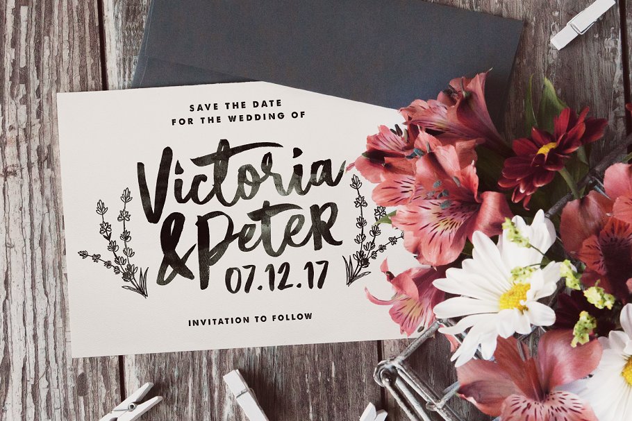 一组质朴有魅力的手绘字体组合  The Wayfaring Font Duo插图(3)