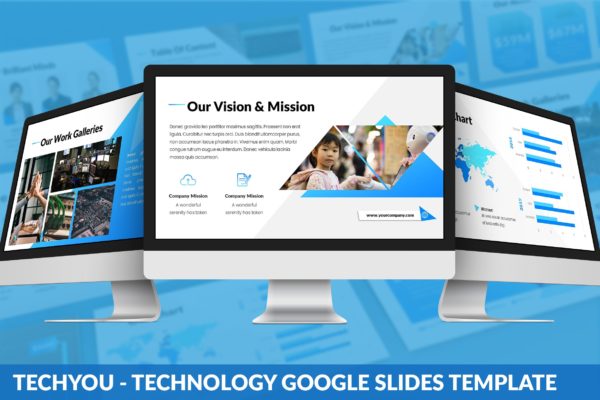 科技公司业务介绍素材库精选谷歌演示模板 TechYou – Technology Google Slides Template