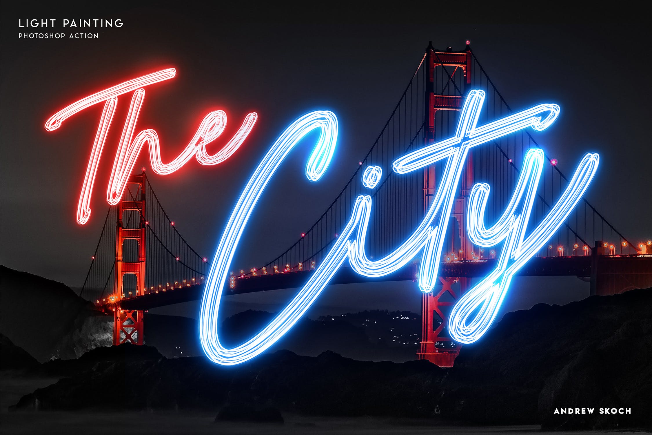 霓虹灯发光字体特效PS动作 Light Painting – Photoshop Action插图(5)