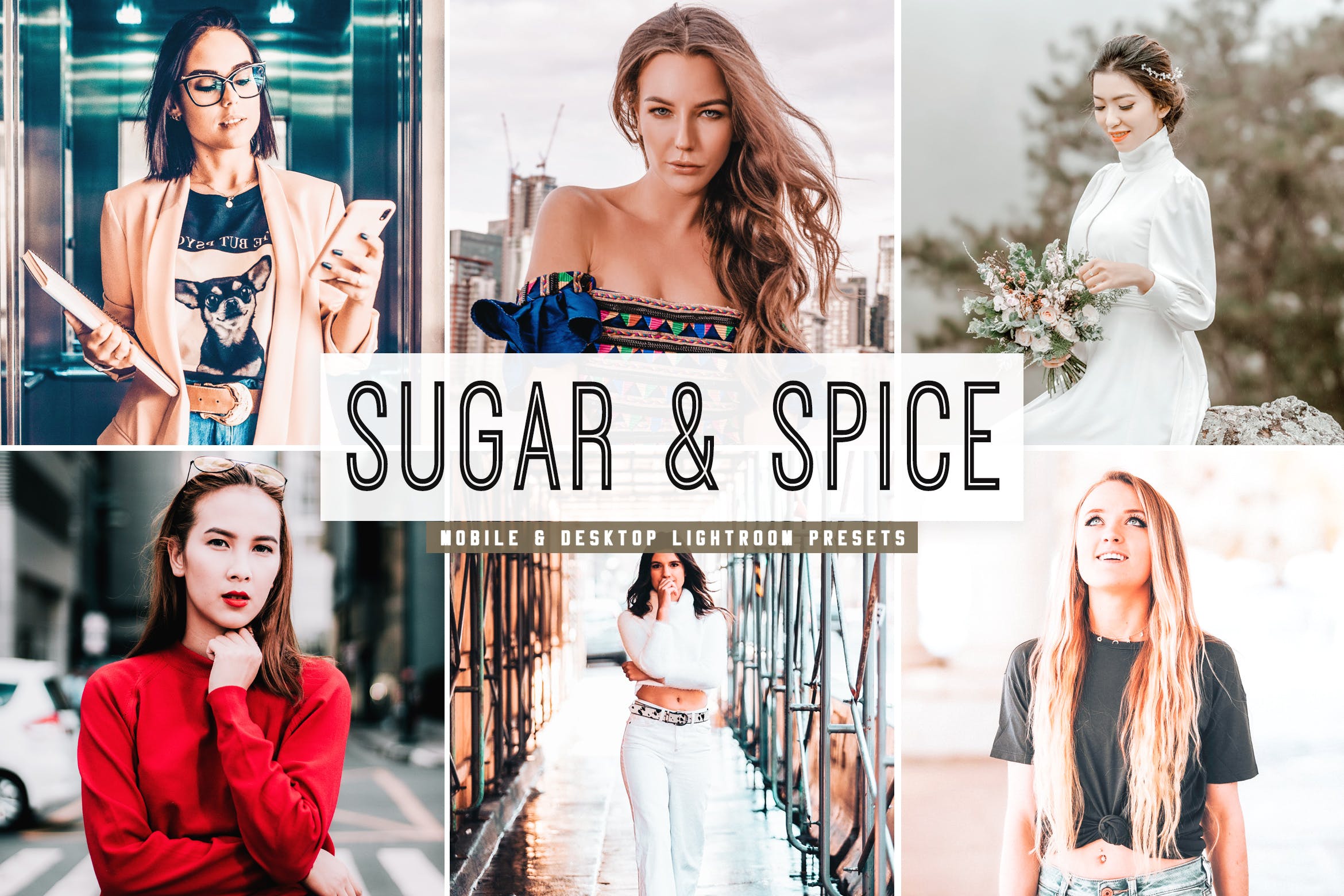 自然鲜艳暖色调照片滤镜Lightroom预设 Sugar & Spice Mobile & Desktop Lightroom Presets插图