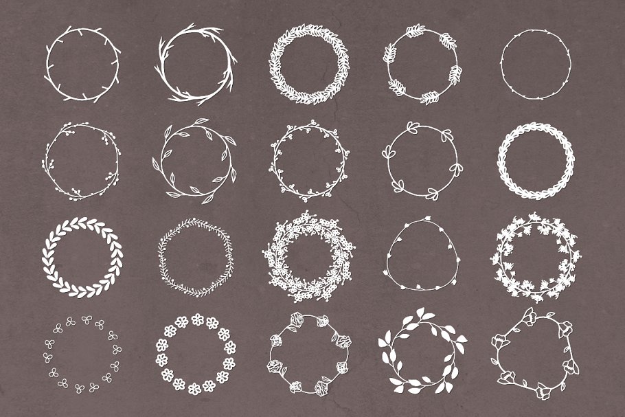 大自然树枝花卉AI笔刷 Nature & Floral Illustrator Brushes插图(1)