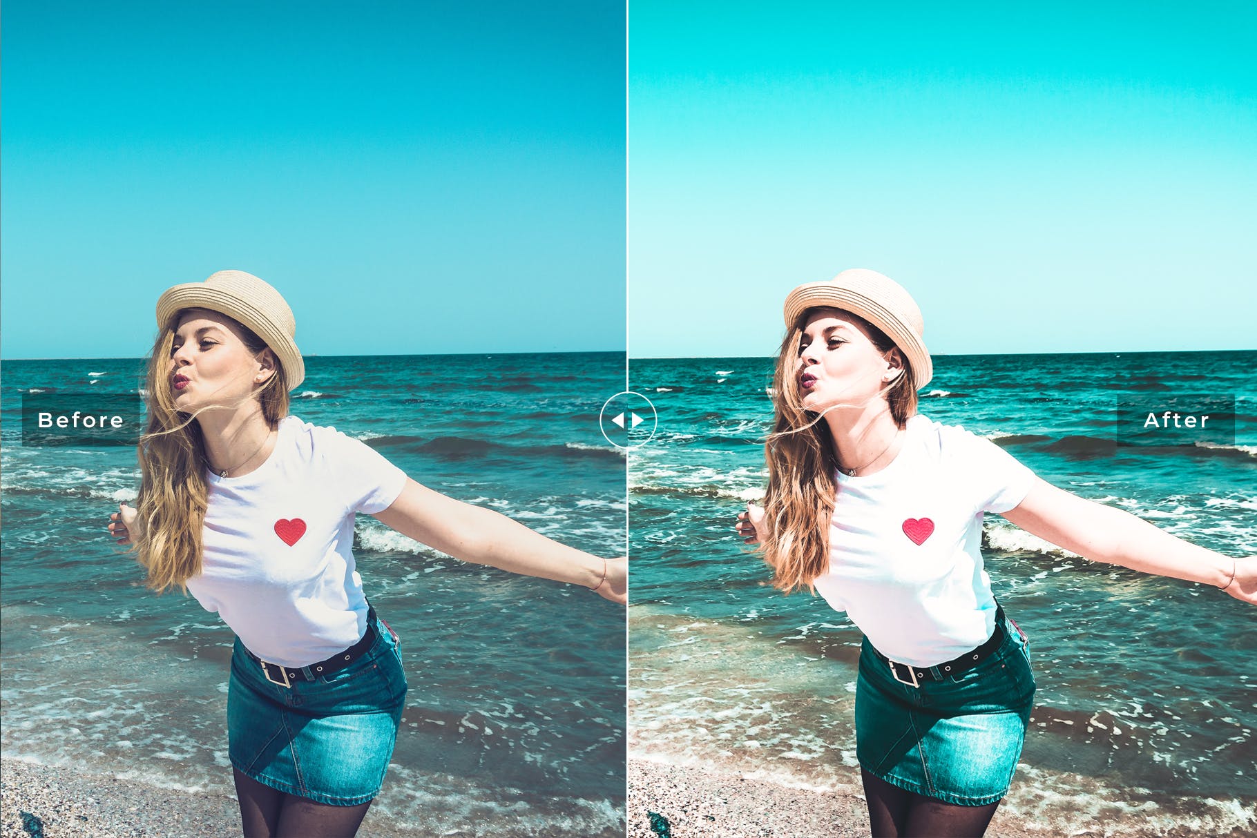 鲜艳色彩&蓝色调滤镜Lightroom预设 Cabana Beach Mobile & Desktop Lightroom Presets插图(5)