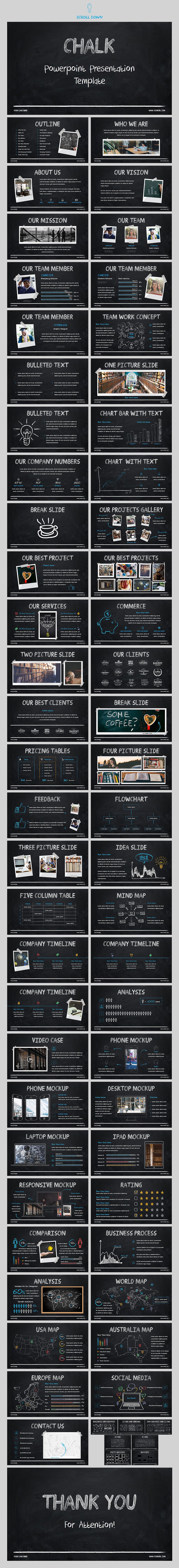 60+独特的粉笔效果PowerPoint演示模板下载Chalk – Powerpoint Template[ppt,pptx]插图(10)