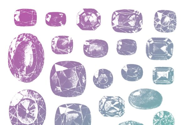 30款复古宝石图形PS笔刷 30 Vintage Gemstone PS Brushes