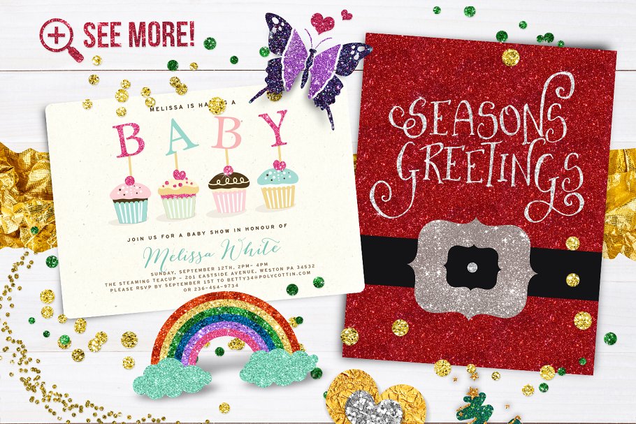 140款精心制作的色彩斑斓图层样式 The Glitz Shoppe插图(1)