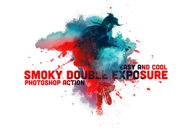 炫彩烟雾特效双重曝光PS动作 Smoky Double Exposure插图(1)