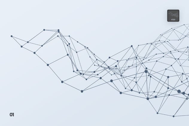 带连接线粒子抽象图形PS笔刷 Particles with Connected Lines Photoshop Brushes插图(1)