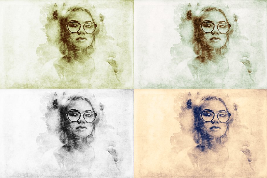 水彩画工作室第05卷-一键生成水彩画PS笔刷 Watercolor Painting Studio Vol. 05插图(4)