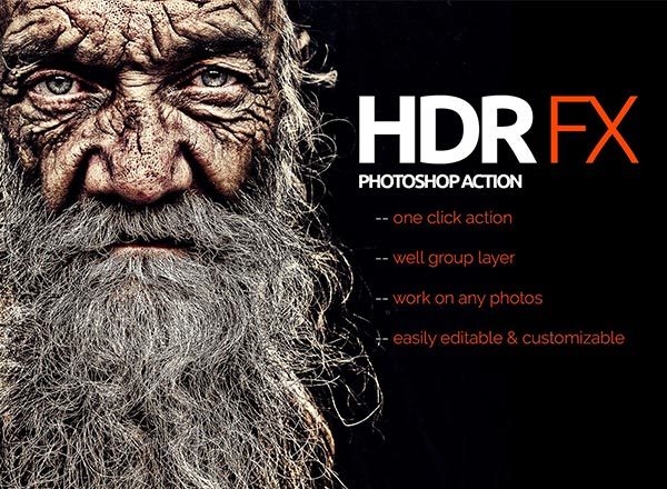 照片转高端大气HDR效果PS动作 HDR FX Photoshop Action