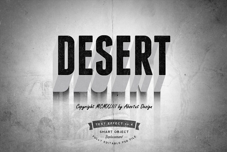 6款老电影标题文本图层样式 6 Old Movie Titles插图(1)