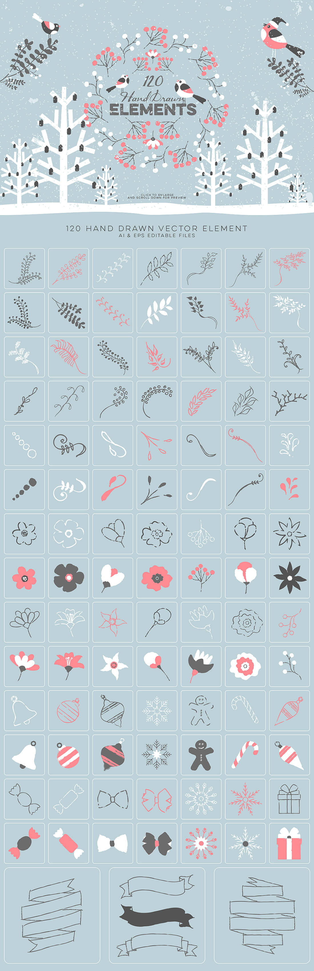 圣诞特典:400+圣诞主题设计素材包 Christmas Bundle 2016(2.35GB, AI, EPS, PSD 格式)插图(13)