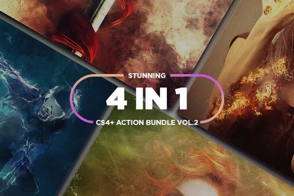 4套梦幻魔法特效的PS动作合辑 4 in 1 Stunning Bundle vol.2 [atn]