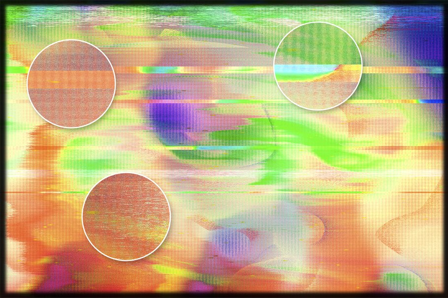 失真抽象信号丢失照片效果处理PS动作 Glitch Background Creation Kit插图(2)