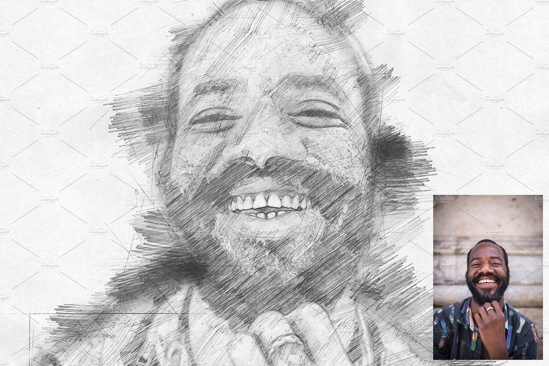 高品质铅笔素描效果的PS动作 Pencil Sketch Photoshop Action [atn]插图(2)