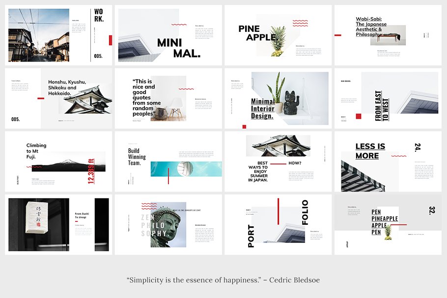 日式性冷淡风创意幻灯片模板 Keynote ROKA Keynote Template插图(4)