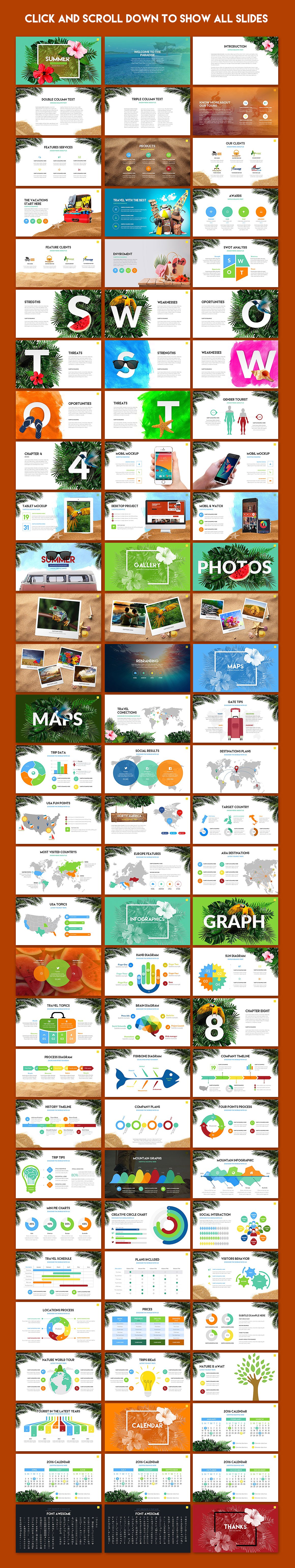 素材库下午茶：夏季鲜花主题的PPT&海报模版套装下载[PPTX,PSD]插图(5)