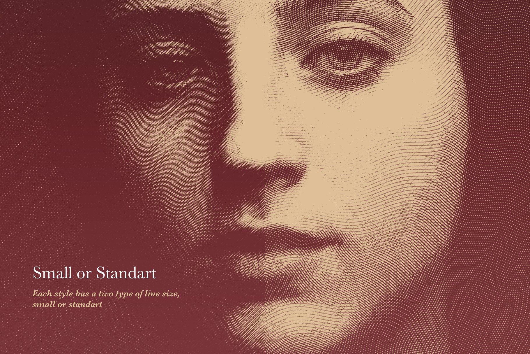 雕刻钱币凹版印刷风格照片效果处理PS动作 Engraving and Halftone Creator插图(6)