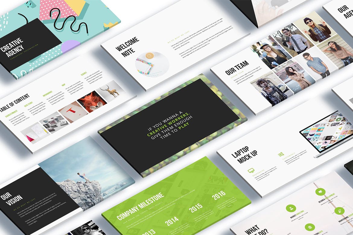 多功能的时尚创意谷歌Google powerpoint幻灯片演示文稿（pptx）插图