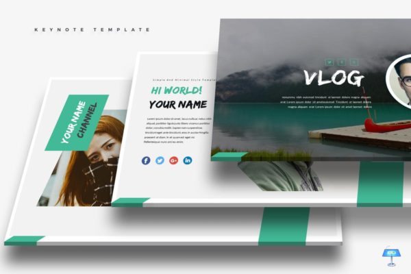 视频博客项目宣传介绍Keynote幻灯片模板 Vlog – Keynote Template